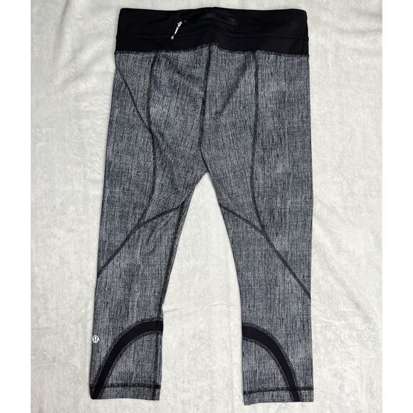 Lululemon Run Inspire Crop II Sz 6 Savasana Burlap Luxtreme Leggings Monochrome - Picture 2 of 13